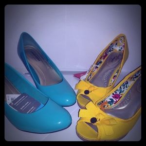 Brand New Comfort Heels & Yellow Wedges